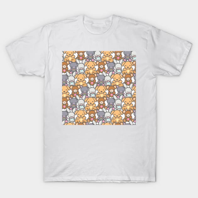 Cute Teddy Animals Cartoon T-Shirt by MichelMM